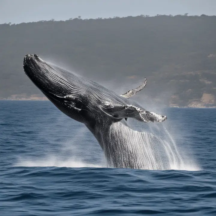 Humpback whale breaching off Puerto Escondido